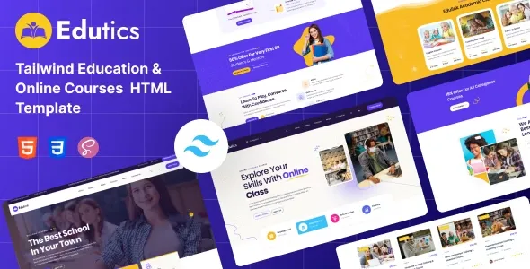 Edutics - Tailwind Education & Online Courses HTML Template