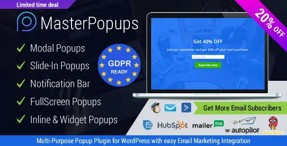 Master Popups v3.9.1 Nulled - Popup Plugin for Lead Generation