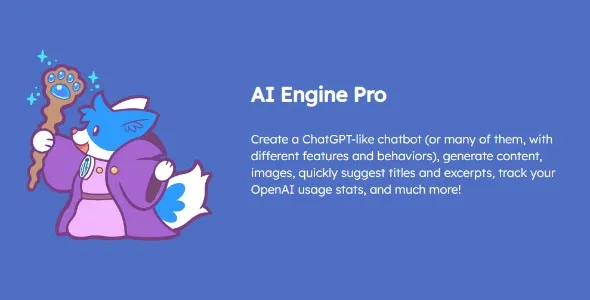 AI Engine Pro v2.5.9 - ChatGPT Chatbot, GPT Content Generator, Custom Playground & Features Nulled, AI Engine Pro v2.6.0 - ChatGPT Chatbot, GPT Content Generator, Custom Playground & Features Free Download, AI Engine Pro v2.6.1 - ChatGPT Chatbot, GPT Content Generator, Custom Playground & Features Free Download