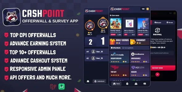 CashPoint Offers & Survay App with Admin Panel