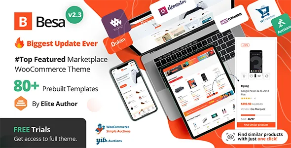 Besa - Elementor Marketplace WooCommerce Theme