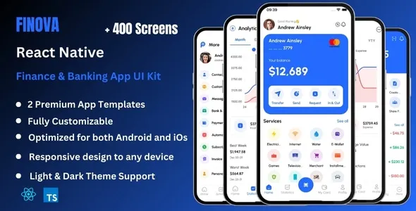 Finova – Finance, Banking, & Online Payment React Native CLI Ui Kit