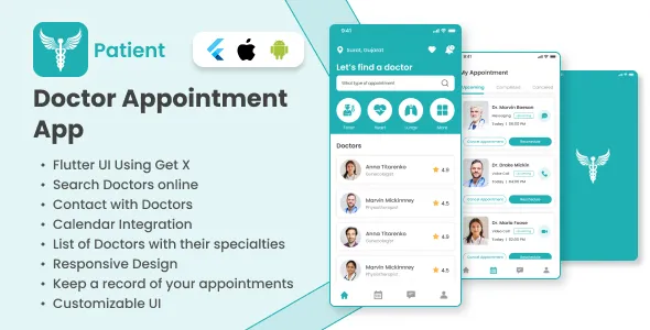 DoctorAppointment – Flutter template Patient App – Find Doctor, Book Appointment, ChatAudioVideo