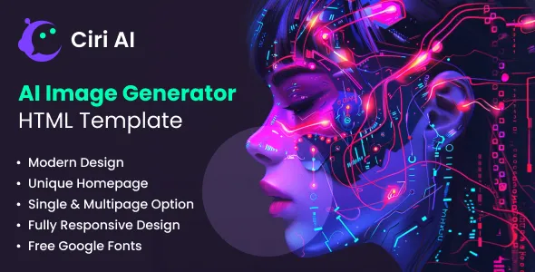 AI Image Generator HTML Template – Ciri AI