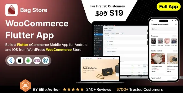Bag Store App – E-commerce Store app in Flutter 3.x (Android, iOS) with WooCommerce Full App