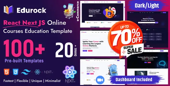 Edurock – React Next JS Education React Template.