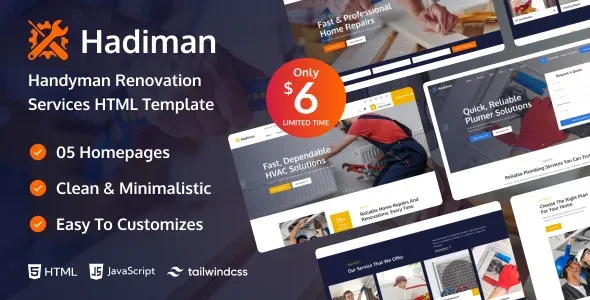 Hadiman – Handyman Renovation Services HTML Template