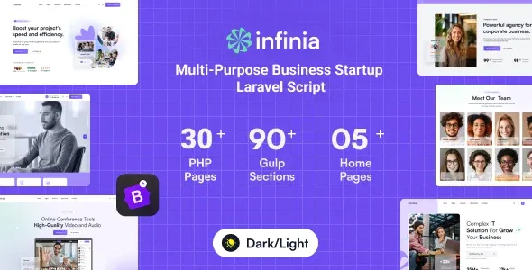 Infinia – Multipurpose Business Consulting Startup Laravel Script