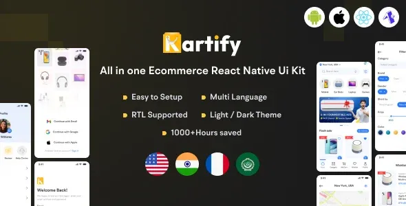 Kartify – Ecommerce React Native Expo Template