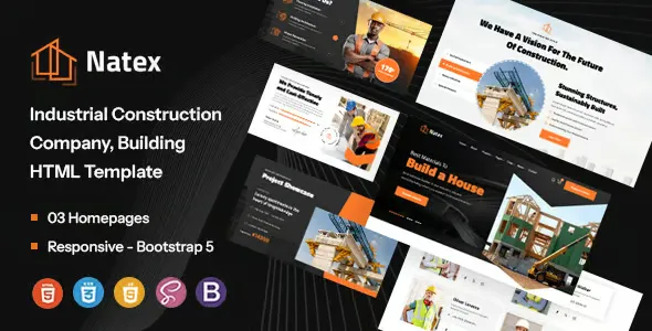 Natex – Industrial Construction Company, Building HTML Template