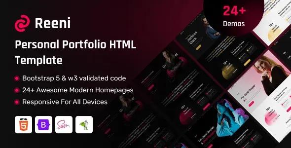 Reeni – Personal Portfolio HTML Template