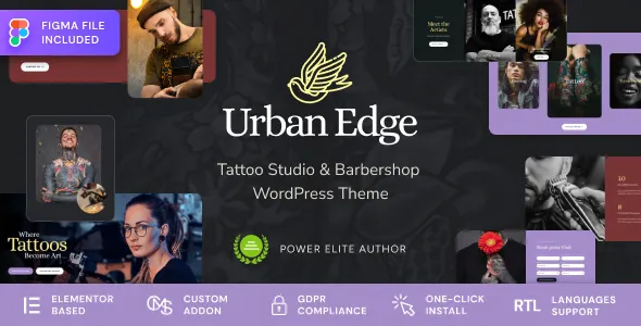 Urban Edge – Barbershop & Tattoo Studio WordPress Theme