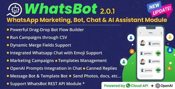 WhatsBot – WhatsApp Marketing, Bot, Chat & AI Personal Assistant Module for Perfex CRM